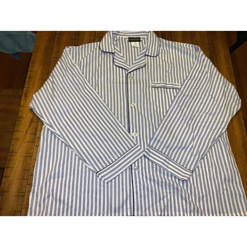 Vintage Botany 500 2xl Striped oversized Button Down Shirt Long Sleeve Blue